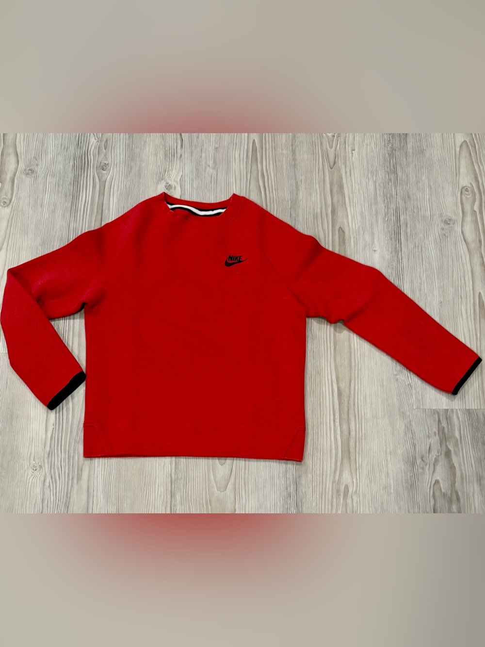 NIKE Tech Fleece Red Crew Sweatshirt. Kids size Medium. EUC